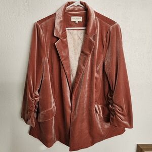 Skies Are Blue Pink Velvet Blazer